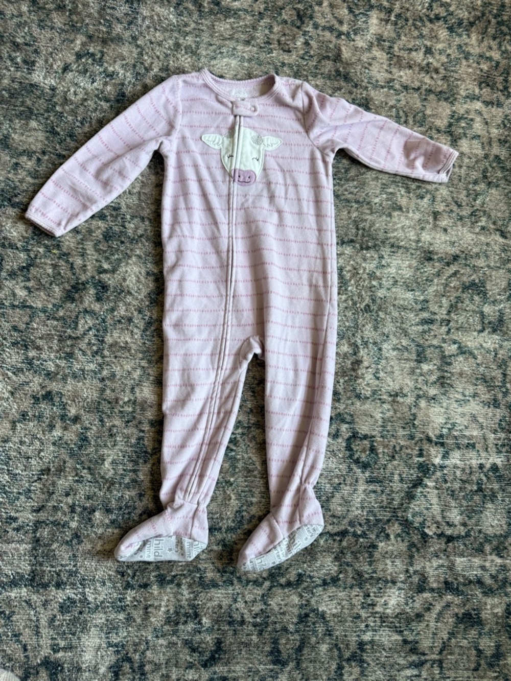 Pink Baby Fleece Footed Zipper Sleeper